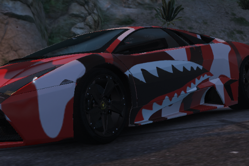 Bape Shark Lamborghini Texture (RED)